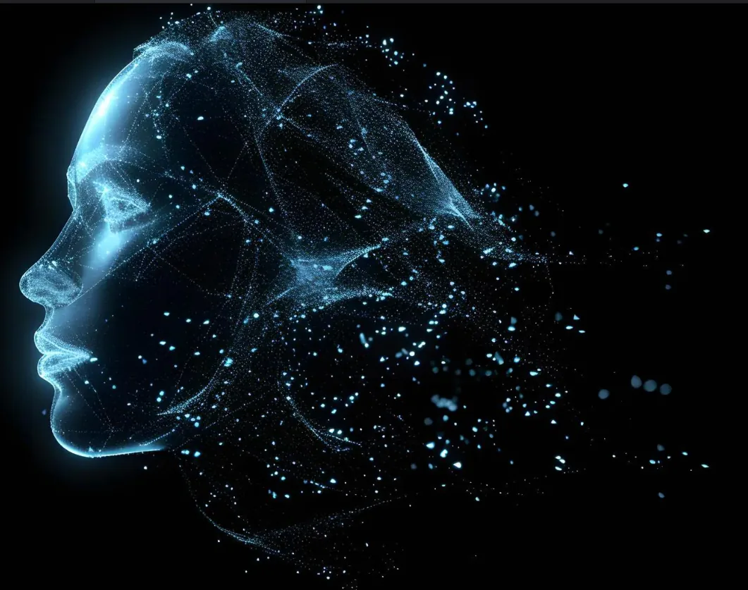 Cabeça holográfica IA – Bravo Rendagem Coração Neural